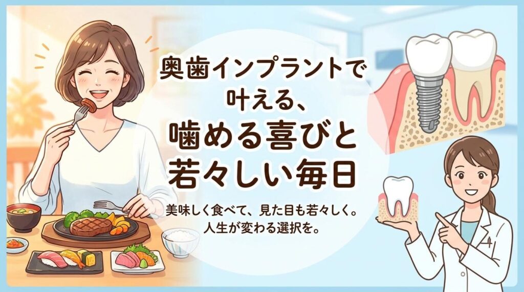 奥歯をインプラントにするメリットは？気になる噛み心地を徹底解説
