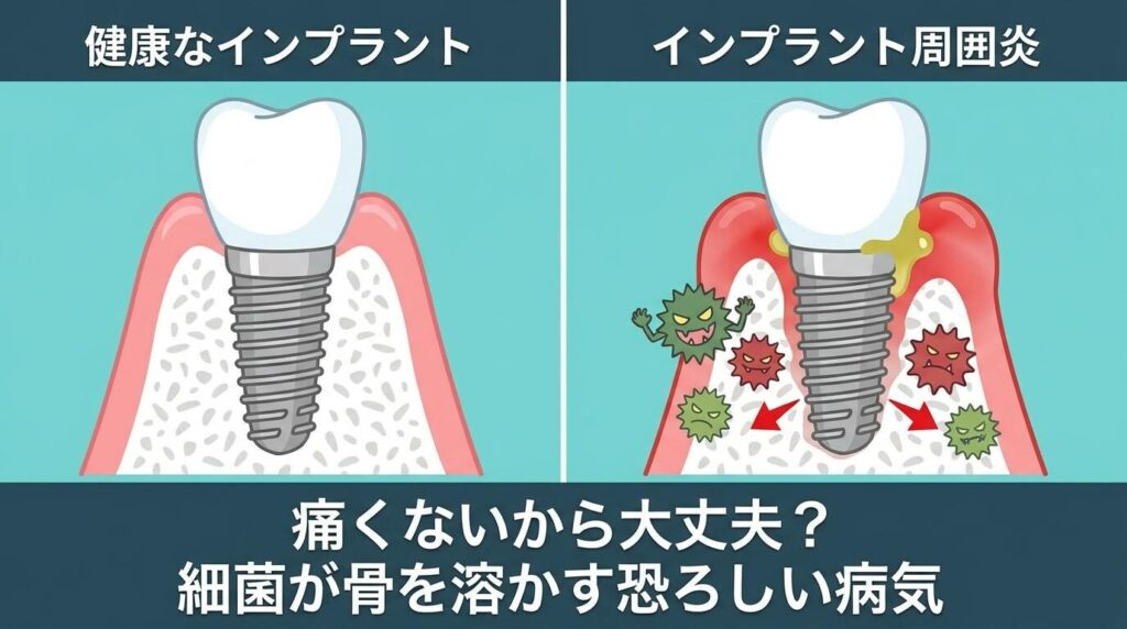 インプラントのメンテナンスの重要性：放っておくとどうなるのか？