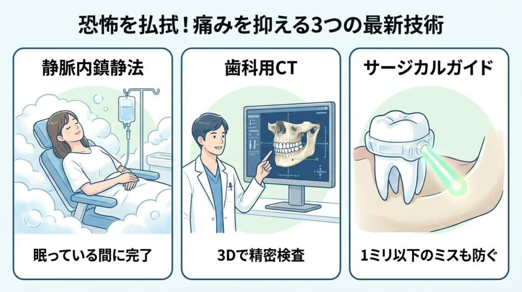 2. 恐怖心を払拭！痛みを抑える方法と最新の精密設備
