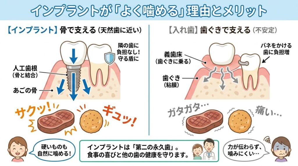 奥歯インプラントのメリットと驚きの「噛み心地」
