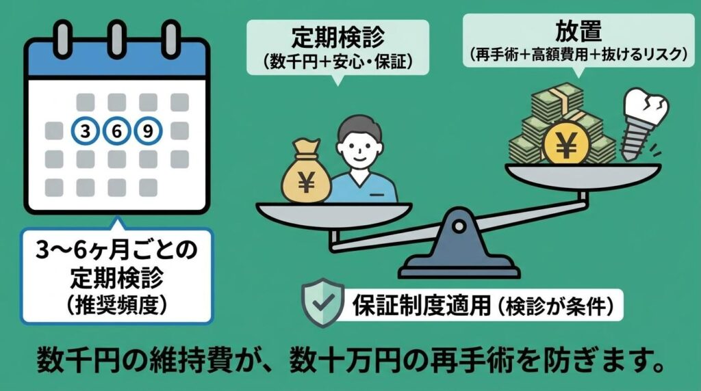 インプラントメンテナンスの頻度と費用の相場