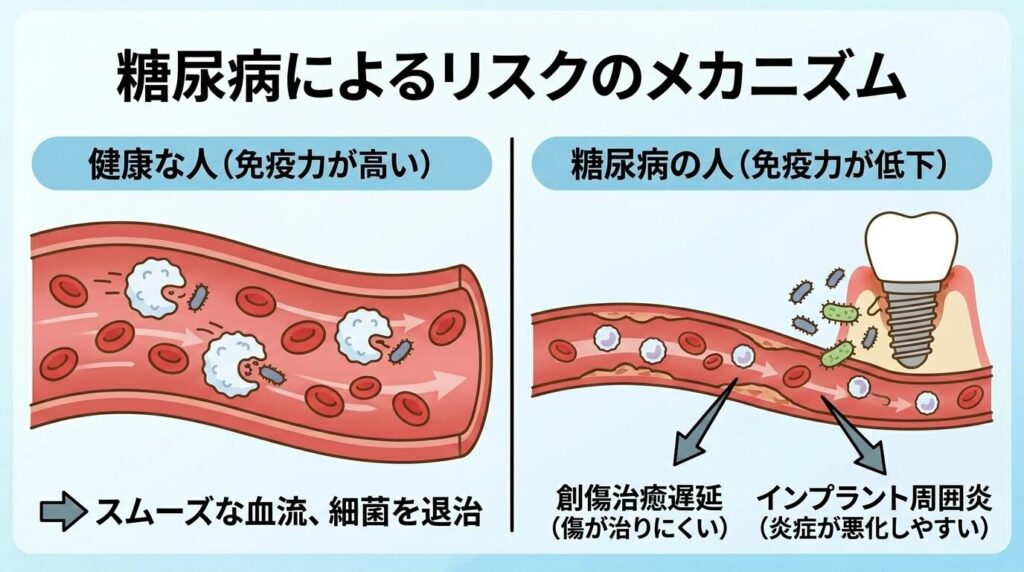 糖尿病の人がインプラント手術を受ける際のリスクと影響